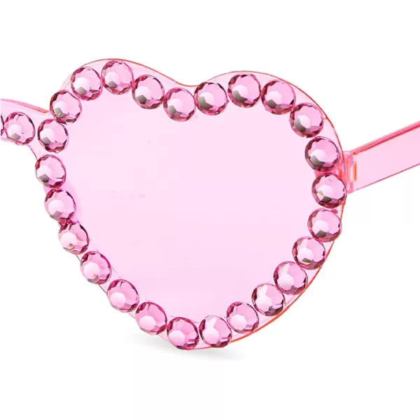Zando Heart Shaped Sunglasses Colored Rimless Transparent Heart Glasses Unisex for Party Holiday Birthday
