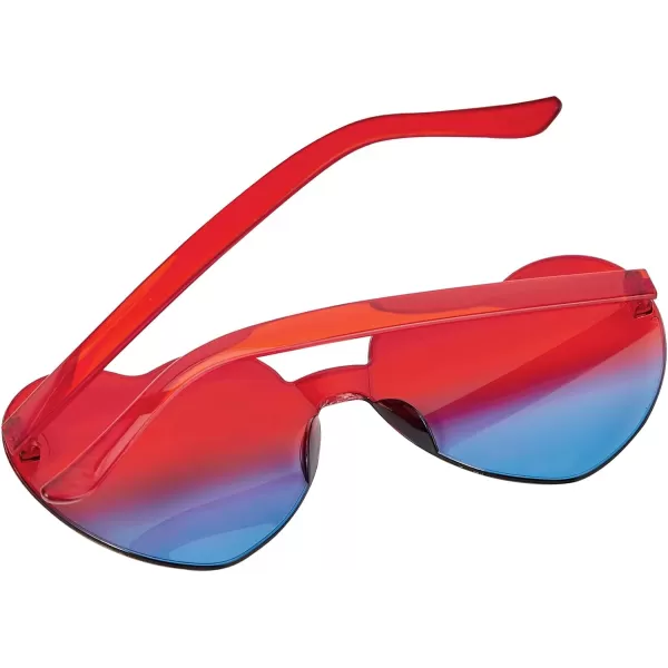 Zando Heart Shaped Sunglasses Colored Rimless Transparent Heart Glasses Unisex for Party Holiday Birthday