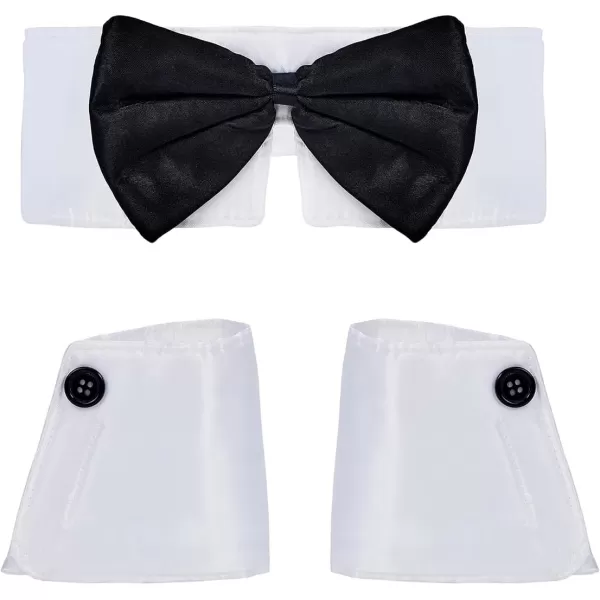 Zando Womens Bunny Costume Set - Rabbit Ears Headband Collar Bow Tie Cuffs Bunny Tail for Easter Halloween Party Accessories