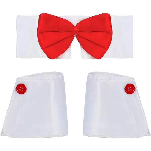 Zando Womens Bunny Costume Set - Rabbit Ears Headband Collar Bow Tie Cuffs Bunny Tail for Easter Halloween Party Accessories
