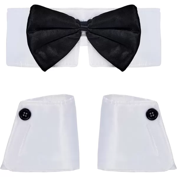Zando Womens Bunny Costume Set - Rabbit Ears Headband Collar Bow Tie Cuffs Bunny Tail for Easter Halloween Party Accessories
