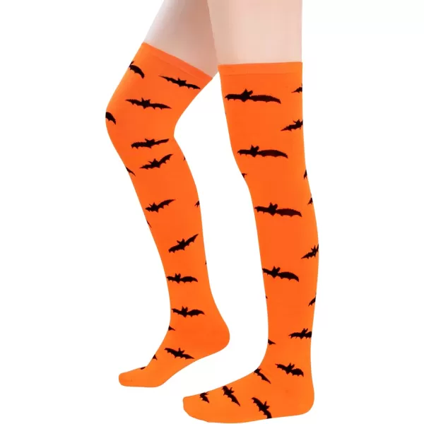 Zando Womens Thigh High Socks Striped High Knee Socks Knee High Socks for Cosplay Long Socks Over the Knee Leg Warmers