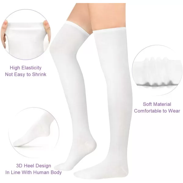 Zando Womens Thigh High Socks Striped High Knee Socks Knee High Socks for Cosplay Long Socks Over the Knee Leg Warmers