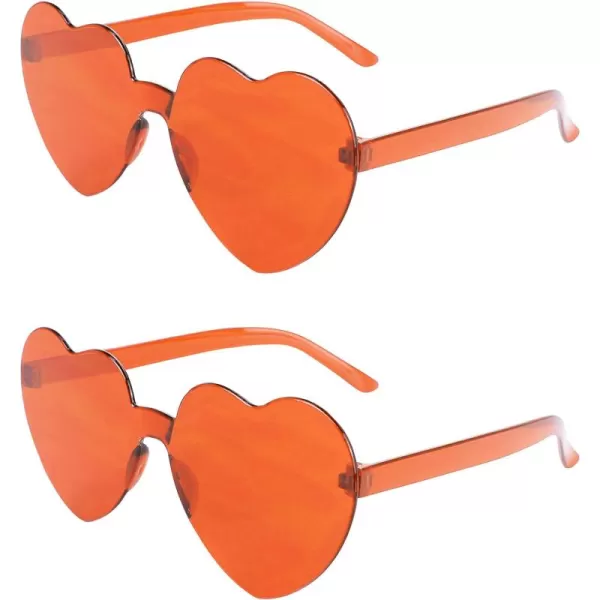 Zando Heart Shaped Sunglasses Colored Rimless Transparent Heart Glasses Unisex for Party Holiday Birthday