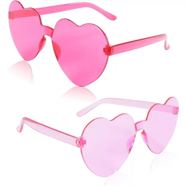 Zando Heart Shaped Sunglasses Colored Rimless Transparent Heart Glasses Unisex for Party Holiday Birthday