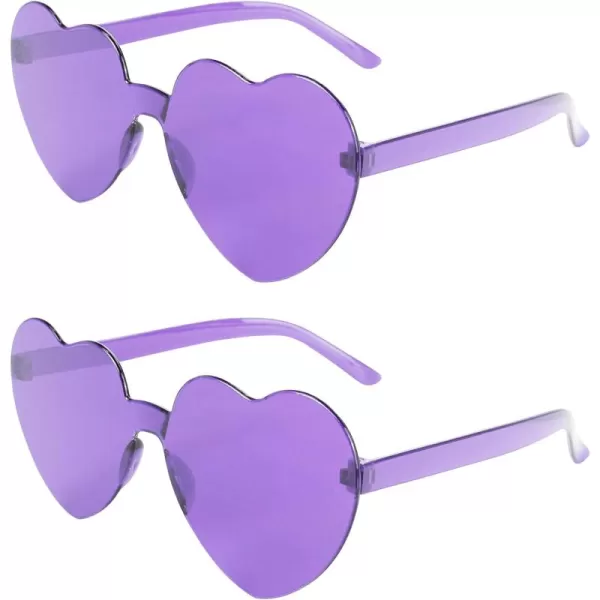 Zando Heart Shaped Sunglasses Colored Rimless Transparent Heart Glasses Unisex for Party Holiday Birthday