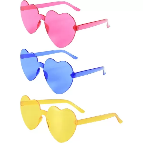 Zando Heart Shaped Sunglasses Colored Rimless Transparent Heart Glasses Unisex for Party Holiday Birthday