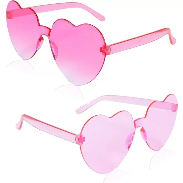 Zando Heart Shaped Sunglasses Colored Rimless Transparent Heart Glasses Unisex for Party Holiday Birthday