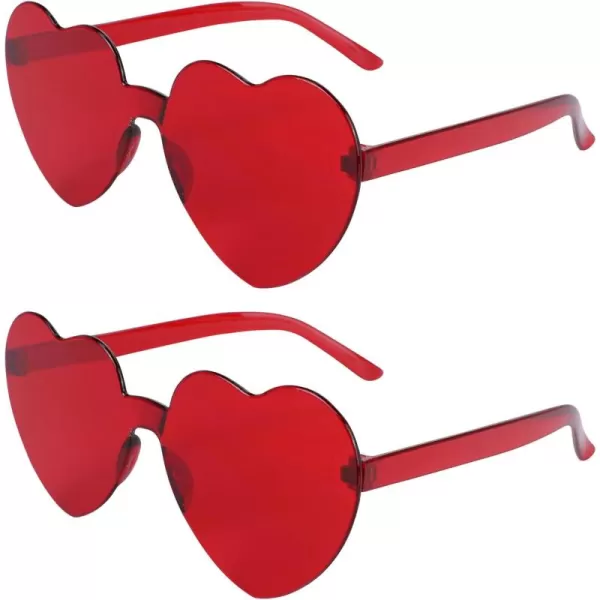 Zando Heart Shaped Sunglasses Colored Rimless Transparent Heart Glasses Unisex for Party Holiday Birthday