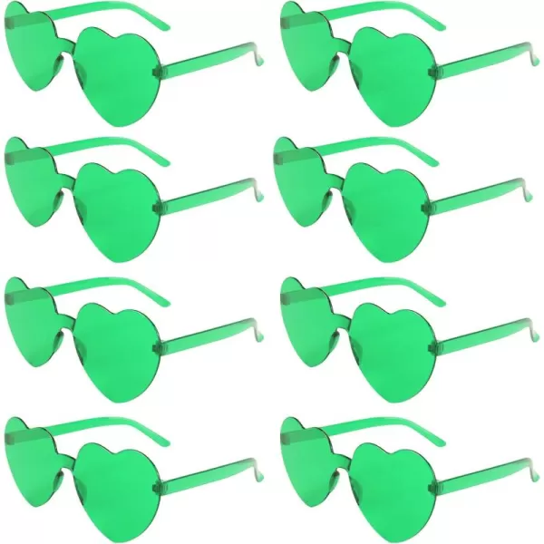 Zando Heart Shaped Sunglasses Colored Rimless Transparent Heart Glasses Unisex for Party Holiday Birthday