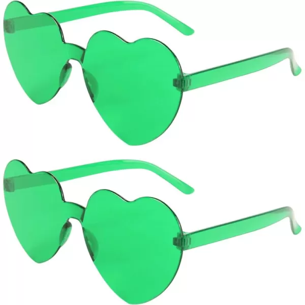 Zando Heart Shaped Sunglasses Colored Rimless Transparent Heart Glasses Unisex for Party Holiday Birthday