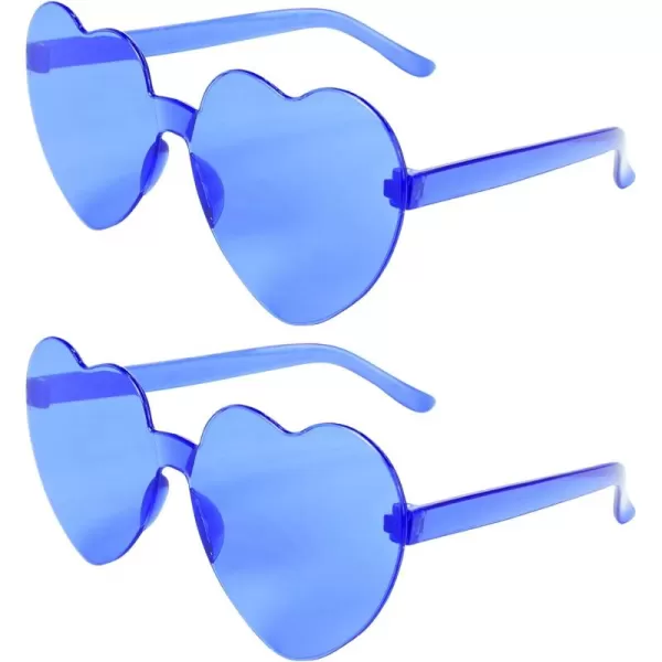 Zando Heart Shaped Sunglasses Colored Rimless Transparent Heart Glasses Unisex for Party Holiday Birthday
