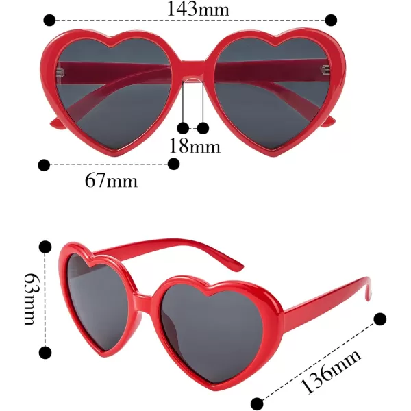 Zando Rhinestone Heart Sunglasses for Women Rimless Transparent Heart Shaped Sunglasses Colorful Heart Glasses Party