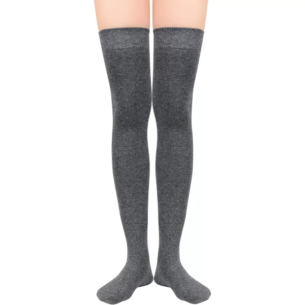 Zando Womens Long Thigh High Socks Cotton Over the Knee High Socks Thin Thigh High Stockings Pack for Daily Wear