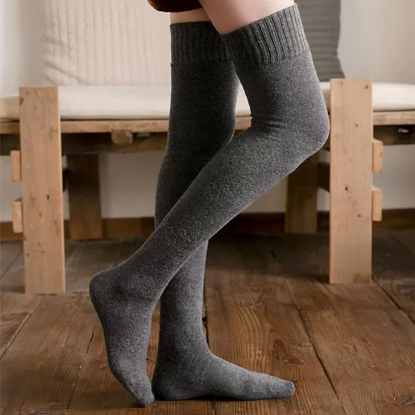 Zando Womens Long Thigh High Socks Cotton Over the Knee High Socks Thin Thigh High Stockings Pack for Daily Wear