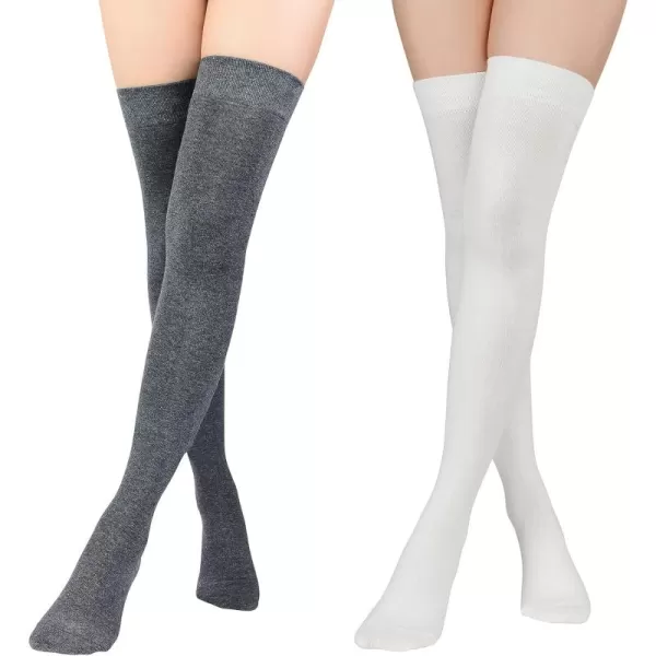 Zando Womens Long Thigh High Socks Cotton Over the Knee High Socks Thin Thigh High Stockings Pack for Daily Wear