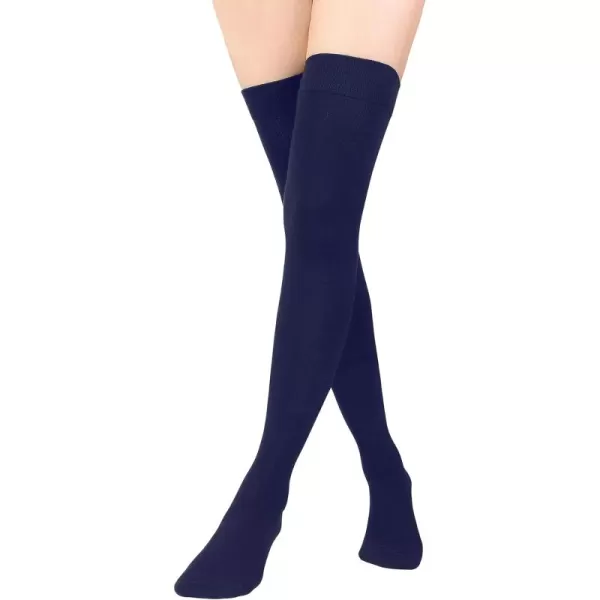 Zando Womens Long Thigh High Socks Cotton Over the Knee High Socks Thin Thigh High Stockings Pack for Daily Wear