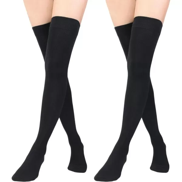 Zando Womens Long Thigh High Socks Cotton Over the Knee High Socks Thin Thigh High Stockings Pack for Daily Wear