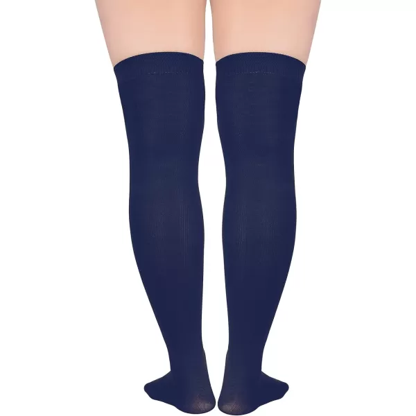 Zando Plus Size Thigh High Socks for Thick Thighs Women Striped Thigh High Stockings Over the Knee Socks Leg Warmers