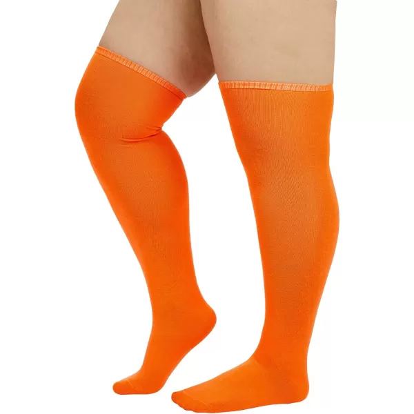 Zando Plus Size Thigh High Socks for Thick Thighs Women Striped Thigh High Stockings Over the Knee Socks Leg Warmers