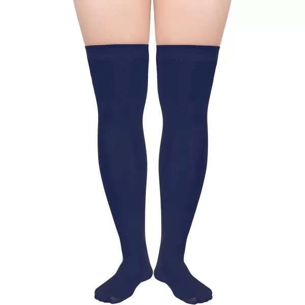 Zando Plus Size Thigh High Socks for Thick Thighs Women Striped Thigh High Stockings Over the Knee Socks Leg Warmers