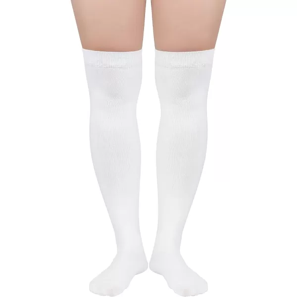 Zando Plus Size Thigh High Socks for Thick Thighs Women Striped Thigh High Stockings Over the Knee Socks Leg Warmers