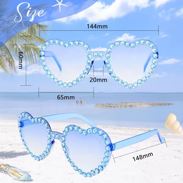Zando Rhinestone Heart Sunglasses for Women Rhinestone Heart Shaped Sunglasses Bejeweled Sunglasses Heart Glasses