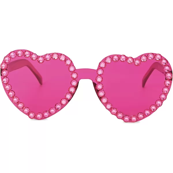 Zando Rhinestone Heart Sunglasses for Women Rhinestone Heart Shaped Sunglasses Bejeweled Sunglasses Heart Glasses