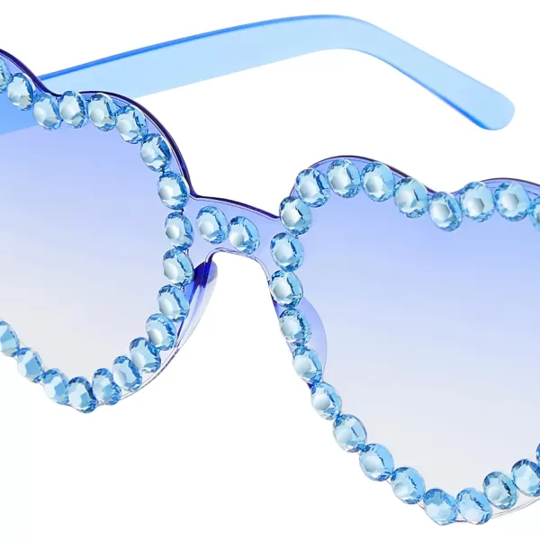 Zando Rhinestone Heart Sunglasses for Women Rhinestone Heart Shaped Sunglasses Bejeweled Sunglasses Heart Glasses