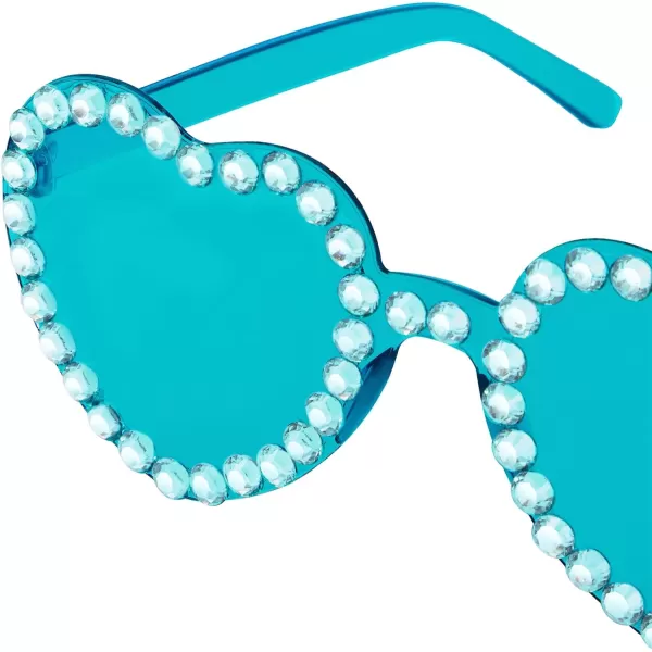 Zando Rhinestone Heart Sunglasses for Women Rhinestone Heart Shaped Sunglasses Bejeweled Sunglasses Heart Glasses