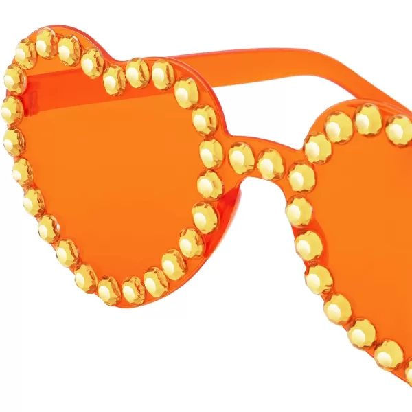 Zando Rhinestone Heart Sunglasses for Women Rhinestone Heart Shaped Sunglasses Bejeweled Sunglasses Heart Glasses