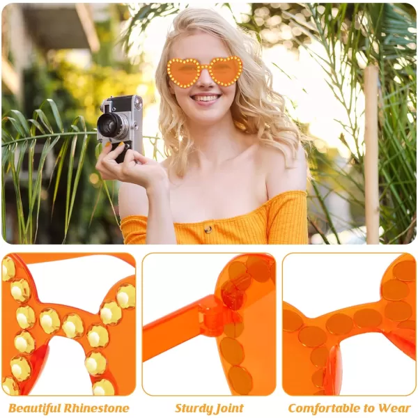 Zando Rhinestone Heart Sunglasses for Women Rhinestone Heart Shaped Sunglasses Bejeweled Sunglasses Heart Glasses
