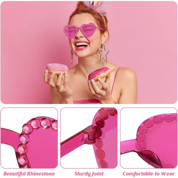 Zando Rhinestone Heart Sunglasses for Women Rhinestone Heart Shaped Sunglasses Bejeweled Sunglasses Heart Glasses