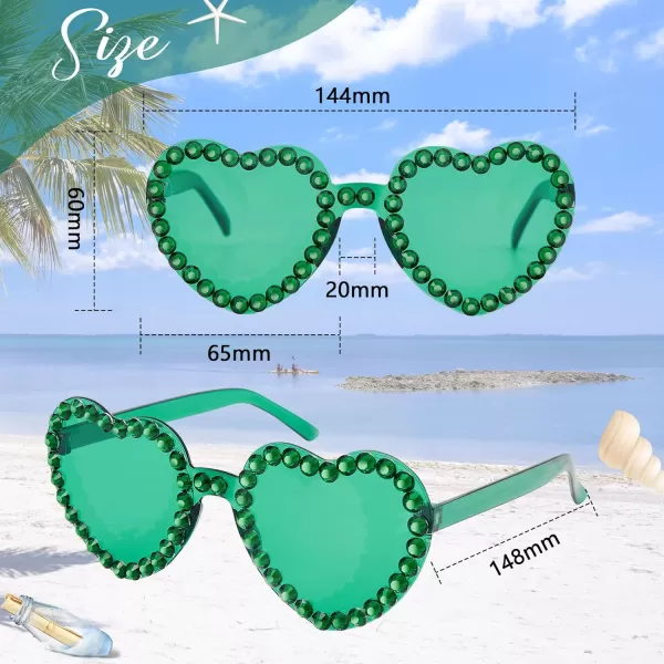 Zando Rhinestone Heart Sunglasses for Women Rhinestone Heart Shaped Sunglasses Bejeweled Sunglasses Heart Glasses