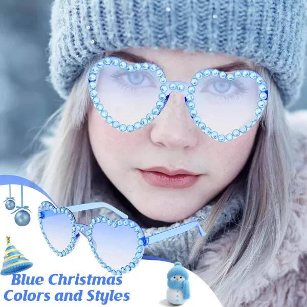 Zando Rhinestone Heart Sunglasses for Women Rhinestone Heart Shaped Sunglasses Bejeweled Sunglasses Heart Glasses