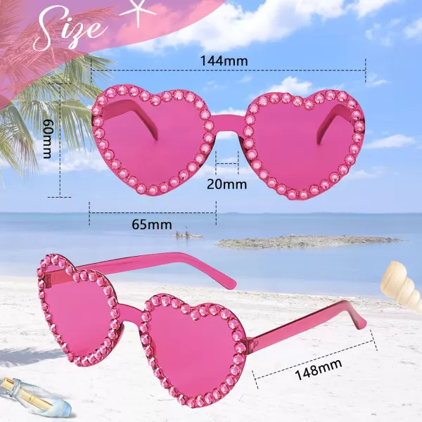 Zando Rhinestone Heart Sunglasses for Women Rhinestone Heart Shaped Sunglasses Bejeweled Sunglasses Heart Glasses