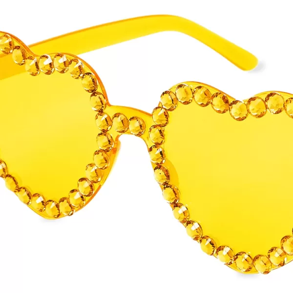 Zando Rhinestone Heart Sunglasses for Women Rhinestone Heart Shaped Sunglasses Bejeweled Sunglasses Heart Glasses