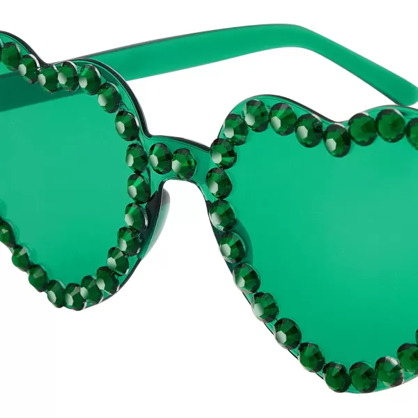 Zando Rhinestone Heart Sunglasses for Women Rhinestone Heart Shaped Sunglasses Bejeweled Sunglasses Heart Glasses