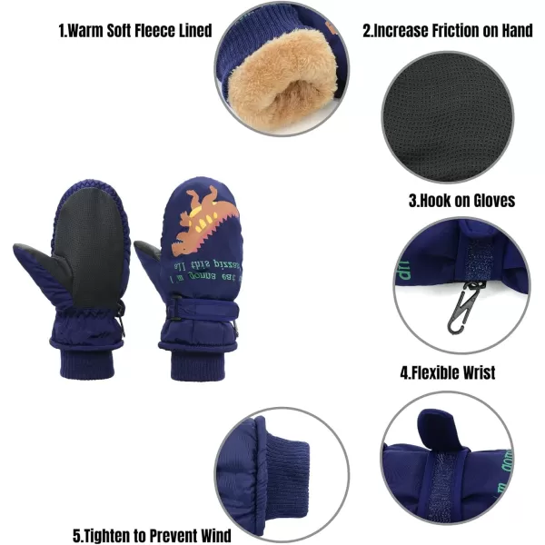 Zando Toddler Mittens Waterproof Fleece Lined Snow Mittens for Boys Girls Kids Winter Gloves Kids Warm Ski Mittens