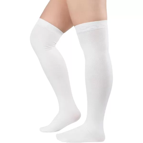 Zando Plus Size Thigh High Socks for Thick Thighs Women Striped Thigh High Stockings Over the Knee Socks Leg Warmers