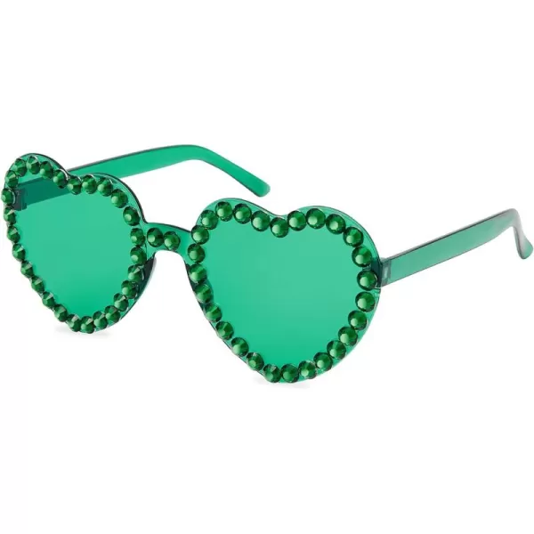 Zando Rhinestone Heart Sunglasses for Women Rhinestone Heart Shaped Sunglasses Bejeweled Sunglasses Heart Glasses