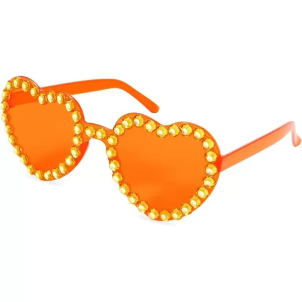 Zando Rhinestone Heart Sunglasses for Women Rhinestone Heart Shaped Sunglasses Bejeweled Sunglasses Heart Glasses