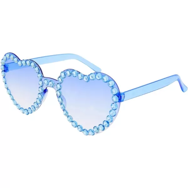 Zando Rhinestone Heart Sunglasses for Women Rhinestone Heart Shaped Sunglasses Bejeweled Sunglasses Heart Glasses