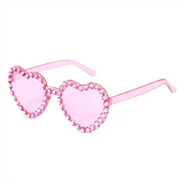 Zando Rhinestone Heart Sunglasses for Women Rhinestone Heart Shaped Sunglasses Bejeweled Sunglasses Heart Glasses