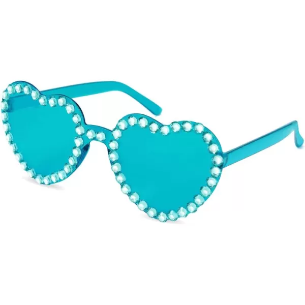 Zando Rhinestone Heart Sunglasses for Women Rhinestone Heart Shaped Sunglasses Bejeweled Sunglasses Heart Glasses