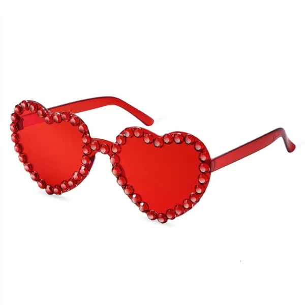 Zando Rhinestone Heart Sunglasses for Women Rhinestone Heart Shaped Sunglasses Bejeweled Sunglasses Heart Glasses