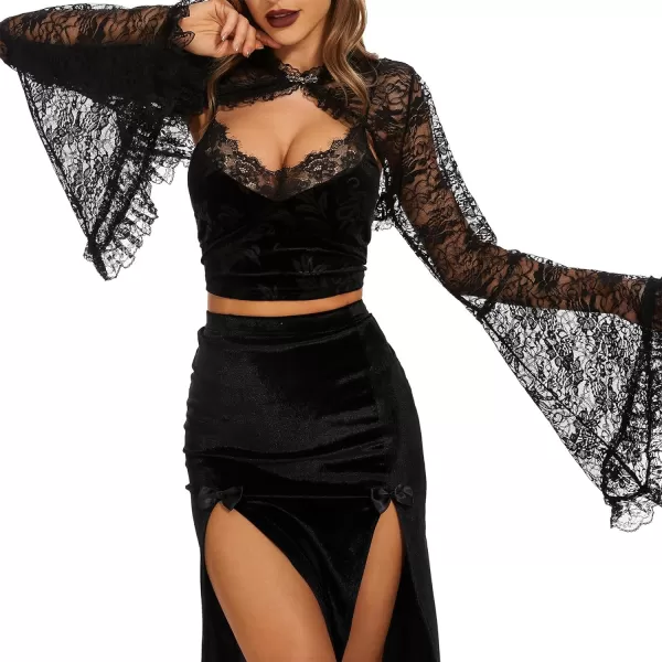 See Through Halloween Mesh Crop Top Long Sleeve Rave Top for Women Festival Tops Outfit Sheer Open Front Fishnet Cover Up