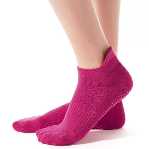 Zando Grip Pilates Socks for Women Non-slip Yoga Athletic Socks for Barre Ballet Barefoot Workout Hospital