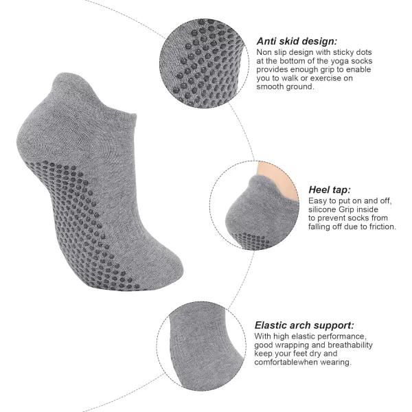 Zando Grip Pilates Socks for Women Non-slip Yoga Athletic Socks for Barre Ballet Barefoot Workout Hospital
