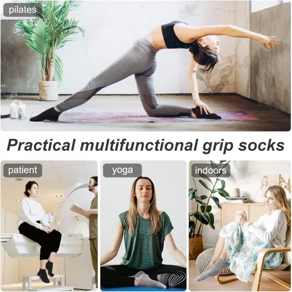 Zando Grip Pilates Socks for Women Non-slip Yoga Athletic Socks for Barre Ballet Barefoot Workout Hospital
